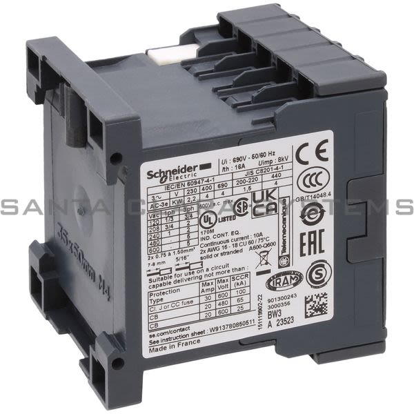 Telemecanique LP4K09013BW3 TeSys K contactor - 3P - AC-3 <= 440 V 9 A - 1 NC aux. - 24 V DC coil Product Image