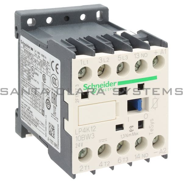 Telemecanique LP4K1210BW3 TeSys K contactor - 3P - AC-3 <= 440 V 12 A - 1 NO aux. - 24 V DC coil Product Image