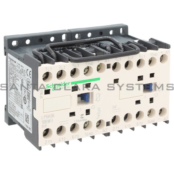 Telemecanique LP5K0610BW3 TeSys K reversing contactor - 3P - AC-3 <= 440 V 6 A - 1 NO - 24 V DC coil Product Image
