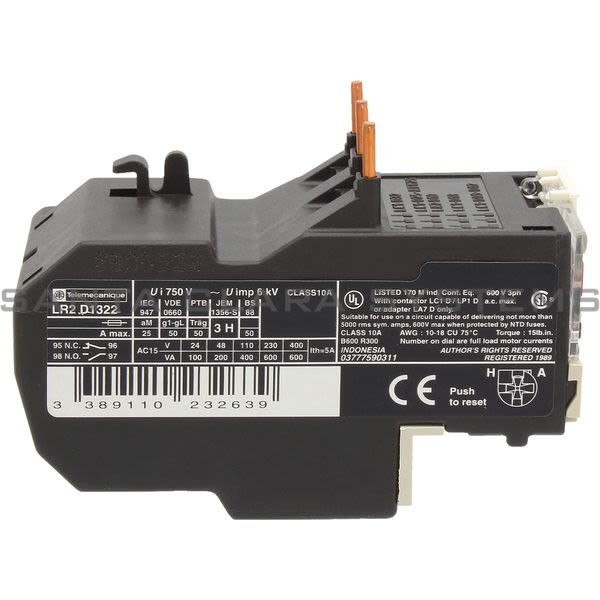 Telemecanique LR2D1322 Overload Relay | LR2-D1322 Product Image