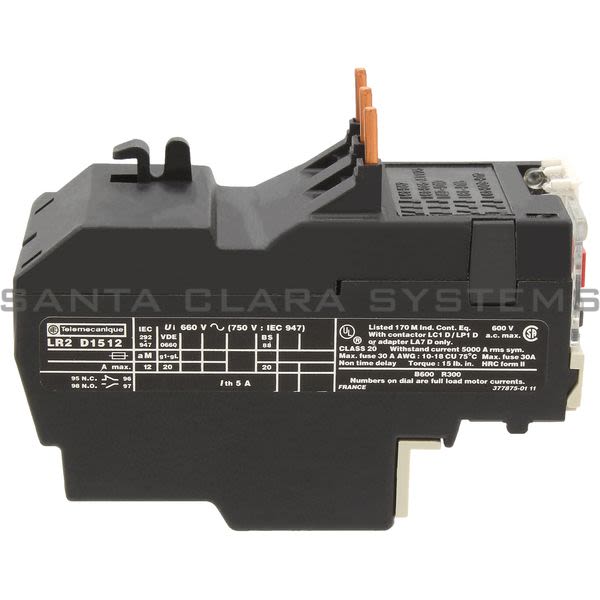 Telemecanique LR2D1512 Overload Relay Product Image
