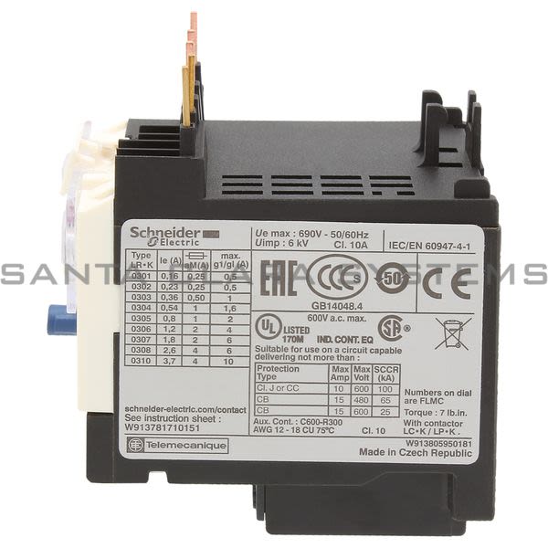 Telemecanique LR2K0308 Overload Relay Product Image