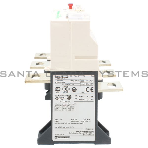 Telemecanique LR9F5369 TeSys LRF - electronic thermal overload relay - 90...150 A - class 10 Product Image