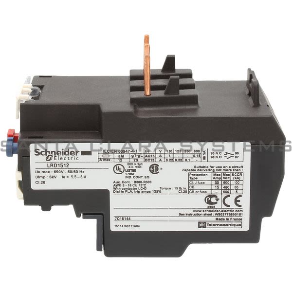 Telemecanique LRD1512 Overload Relay Product Image