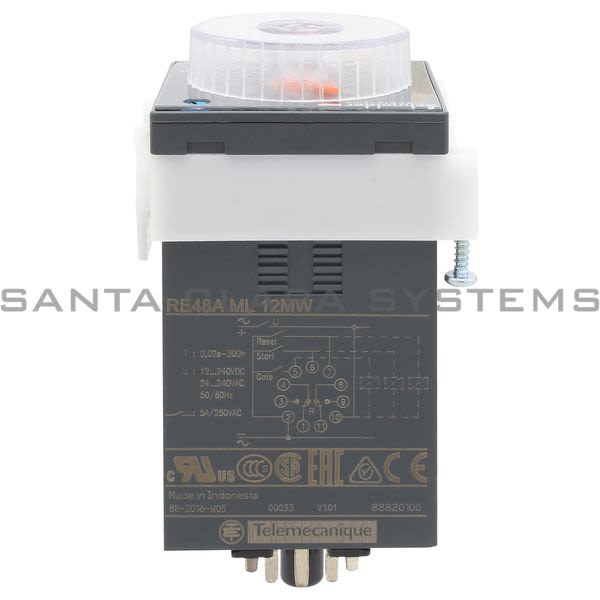 Telemecanique RE48AML12MW time delay relay 2 functions - 0.02 s..300 h - 24..240 V AC - 2 OC Product Image