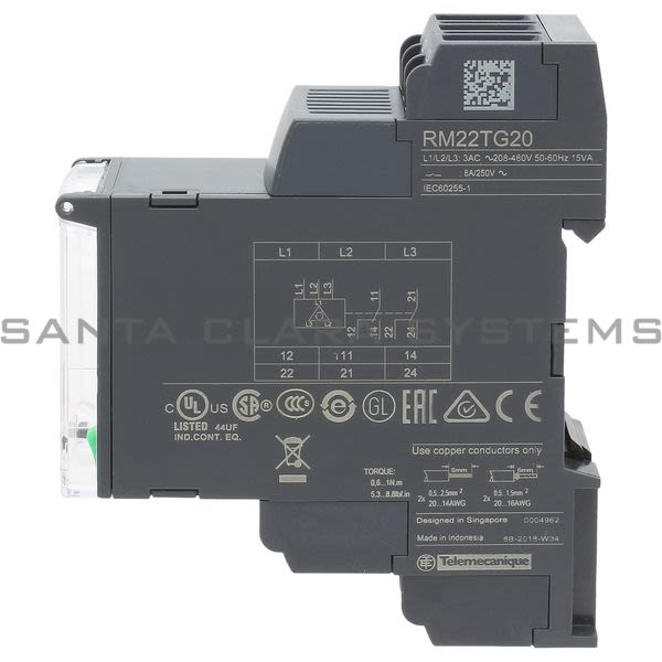 Telemecanique RM22TG20 three-Phase control relay 183?528Vac, 2 C/O Product Image