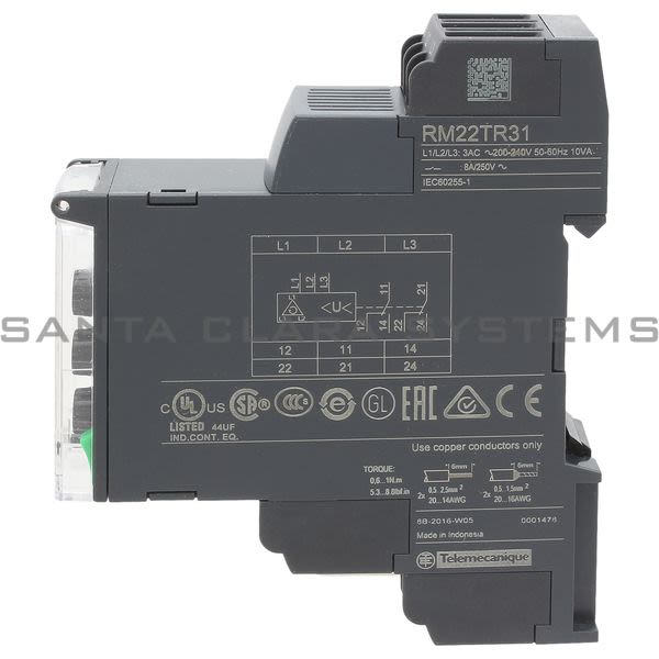 Telemecanique RM22TR31 three-Phase Voltage control relay 200?240Vac, 2 C/O Product Image