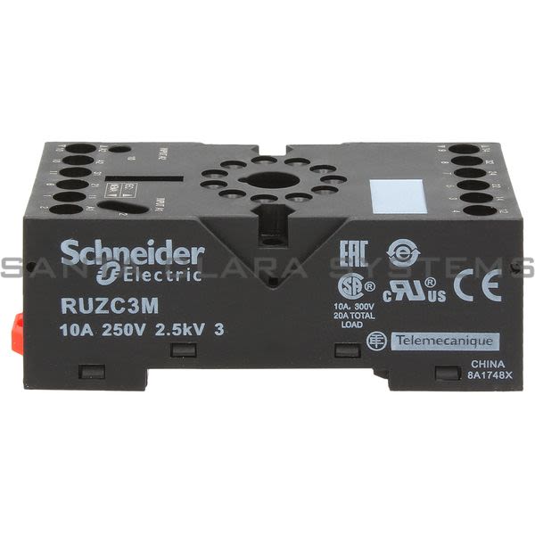 Telemecanique RUZC3M socket RUZ - mixed contact - 10A - < 250V - connector -for relay RXM2.., RUMC3.. Product Image