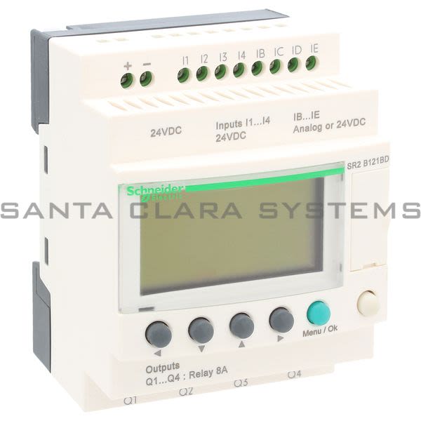 Telemecanique SR2B121BD compact smart relay Zelio Logic - 12 I O - 24 V DC - clock - display Product Image