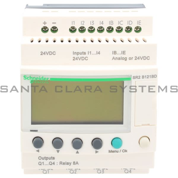 Telemecanique SR2B121BD compact smart relay Zelio Logic - 12 I O - 24 V DC - clock - display Product Image