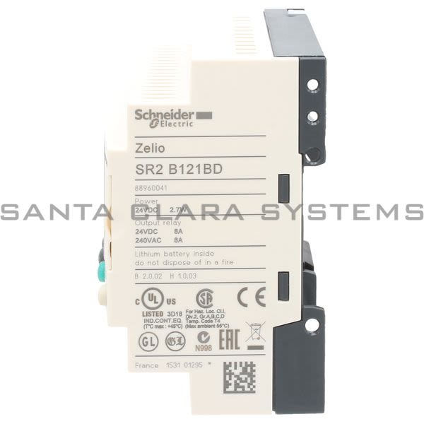 Telemecanique SR2B121BD compact smart relay Zelio Logic - 12 I O - 24 V DC - clock - display Product Image