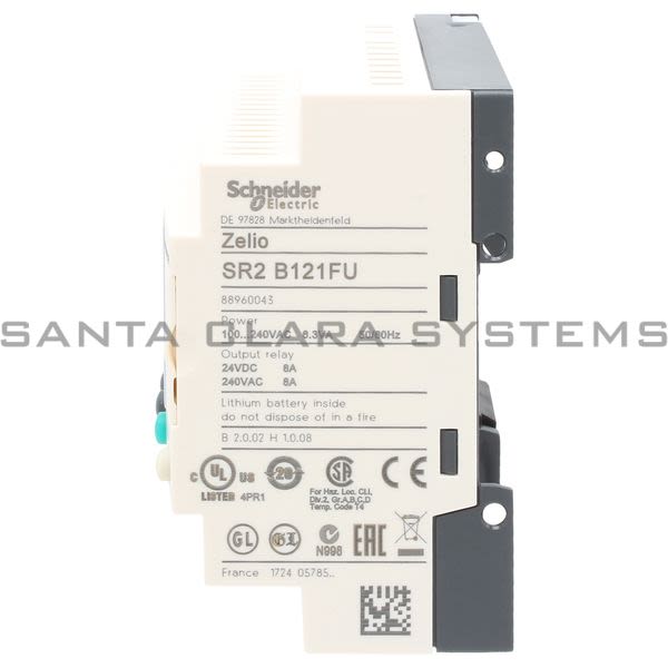 Telemecanique SR2B121FU compact smart relay Zelio Logic - 12 I O - 100..240 V AC - clock - display Product Image