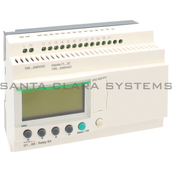 Telemecanique SR2B201FU compact smart relay Zelio Logic - 20 I O - 100..240 V AC - clock - display Product Image