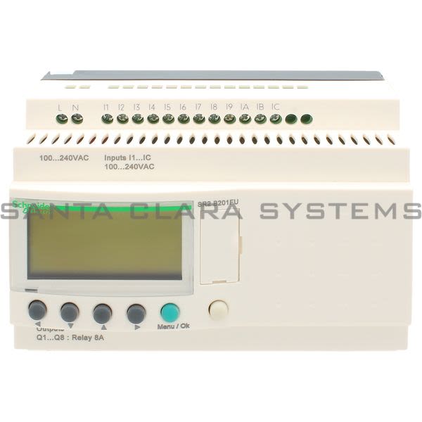 Telemecanique SR2B201FU compact smart relay Zelio Logic - 20 I O - 100..240 V AC - clock - display Product Image