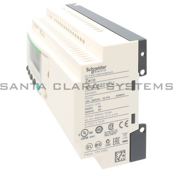 Telemecanique SR2B201FU compact smart relay Zelio Logic - 20 I O - 100..240 V AC - clock - display Product Image