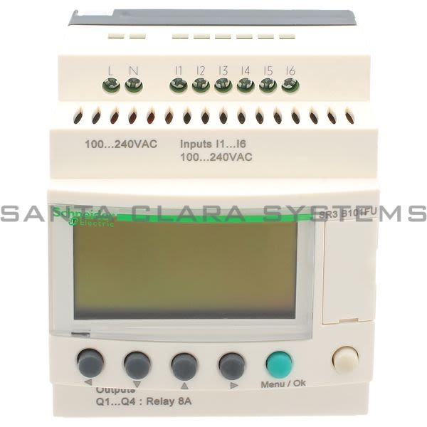 Telemecanique SR3B101FU modular smart relay Zelio Logic - 10 I O - 100..240 V AC - clock - display Product Image