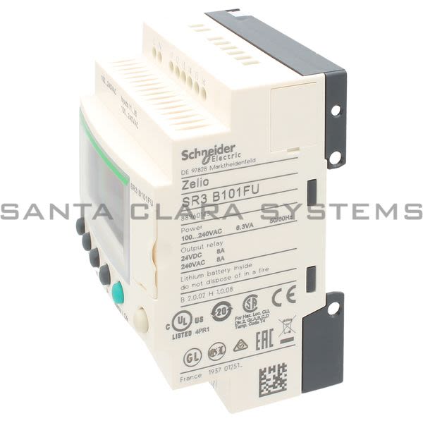 Telemecanique SR3B101FU modular smart relay Zelio Logic - 10 I O - 100..240 V AC - clock - display Product Image