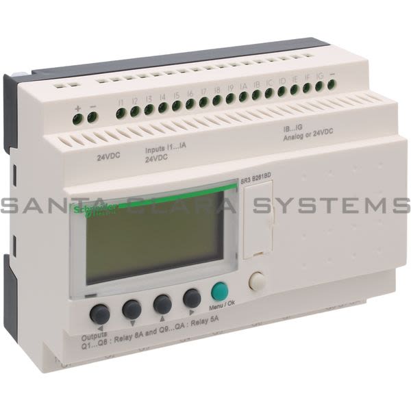 Telemecanique SR3B261BD modular smart relay Zelio Logic - 26 I O - 24 V DC - clock - display Product Image