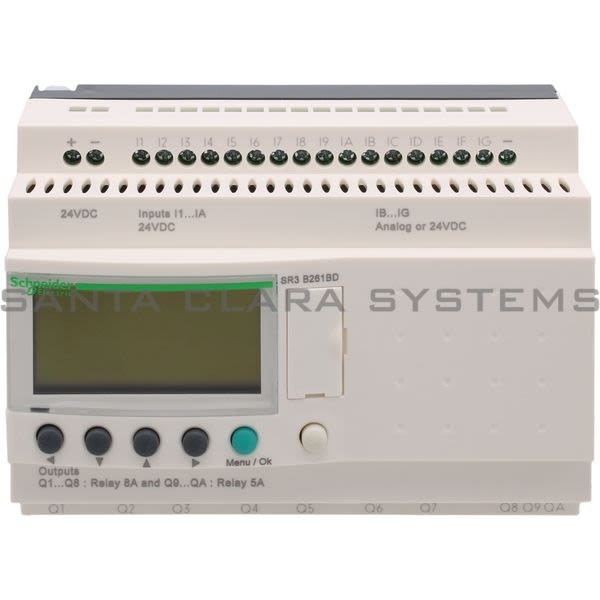 Telemecanique SR3B261BD modular smart relay Zelio Logic - 26 I O - 24 V DC - clock - display Product Image