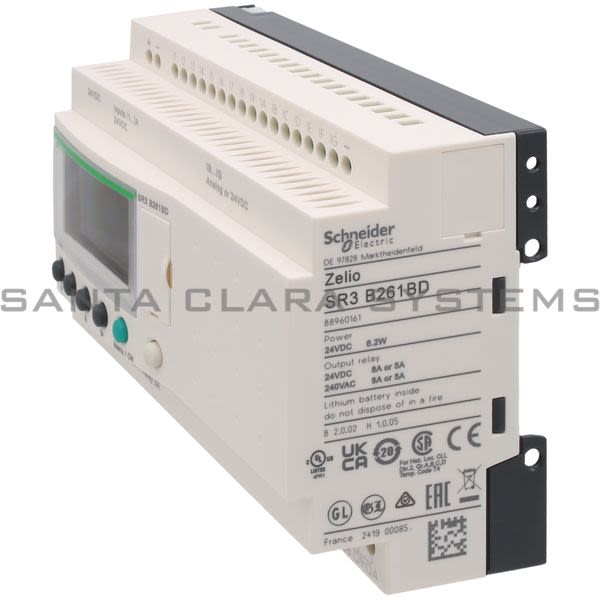 Telemecanique SR3B261BD modular smart relay Zelio Logic - 26 I O - 24 V DC - clock - display Product Image