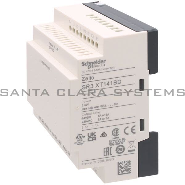 Telemecanique SR3XT141BD discrete I/O extension module - 14 I O - 24 V DC - for Zelio Logic Product Image