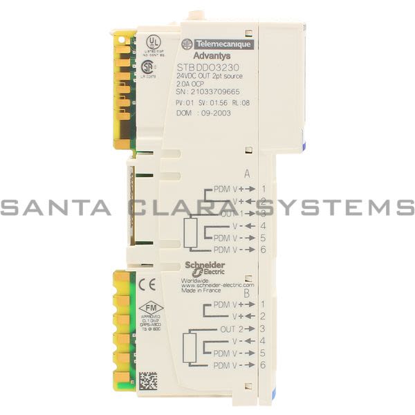 Telemecanique STBDDO3230  standard digital output module STB - 24 V DC - 2 mA min load - 2 O Product Image