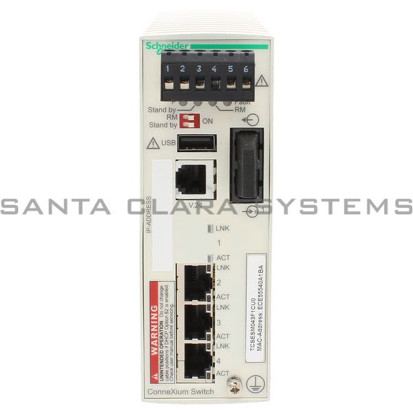 Telemecanique TCSESM043F1CU0  Ethernet TCP/IP managed switch - ConneXium - 3TX/1FX - multimode Product Image