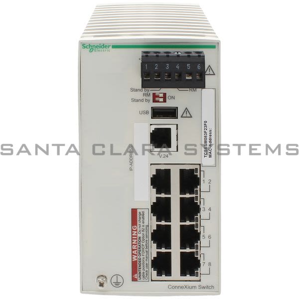 Telemecanique TCSESM083F23F0  Ethernet TCP/IP managed switch - ConneXium - 8 ports for copper Product Image