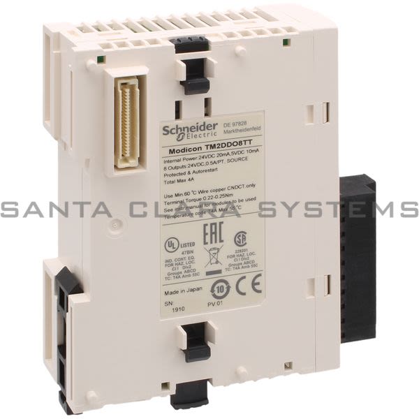Telemecanique TM2DDO8TT discrete output module M238 - 8 outputs 24 V transistor - 1 screw terminal block Product Image