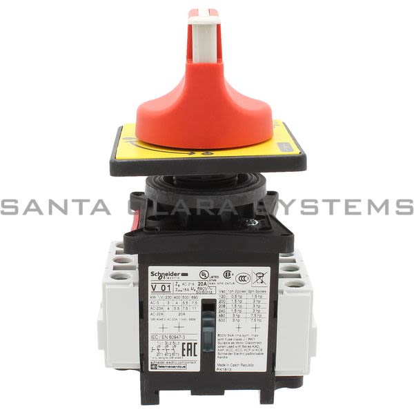 Telemecanique VCD01 TeSys Vario - emergency stop switch disconnector - 20 A - on door Product Image