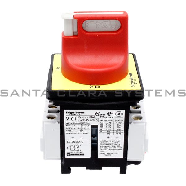 Telemecanique VCF01 TeSys Vario - emergency stop switch disconnector - 20 A - on door Product Image
