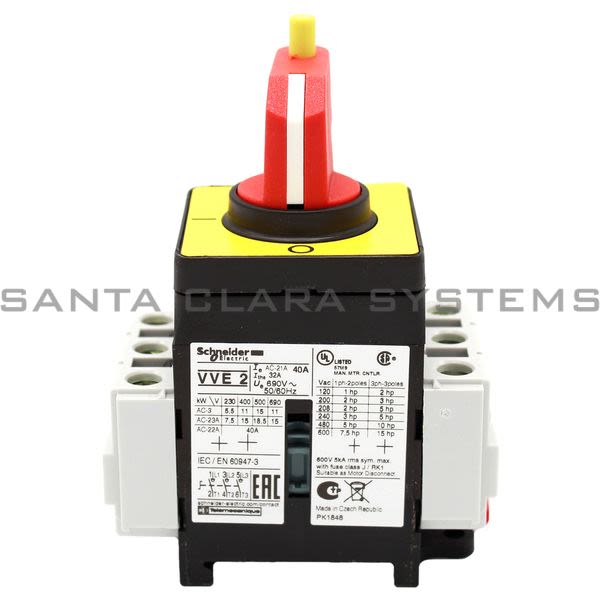 Telemecanique VVE2 TeSys Vario - emergency stop switch disconnector - 40 A - back of enclosure Product Image