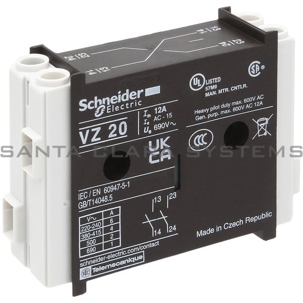 Telemecanique VZ20 TeSys VARIO - auxiliary contact block - 1 NO + 1 NO Product Image