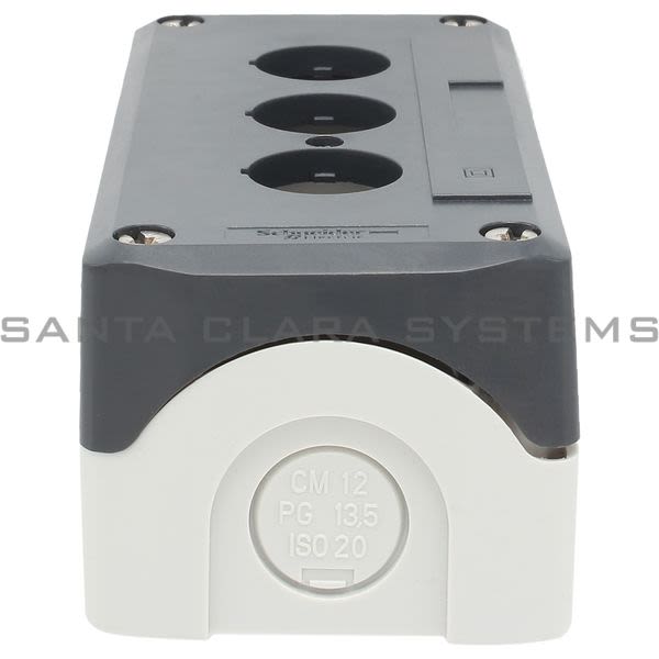 Telemecanique XALD03H7 dark grey empty enclosure lid with light grey base - 3 cut-outs-UL/CSA certified Product Image