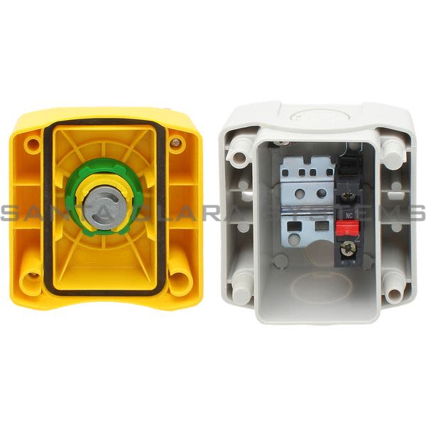 Telemecanique XALK198H7 yellow station - 1 red mushroom head pushbutton Ø40 push-pull 1NC Product Image