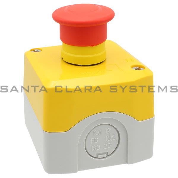 Telemecanique XALK198H7 yellow station - 1 red mushroom head pushbutton Ø40 push-pull 1NC Product Image