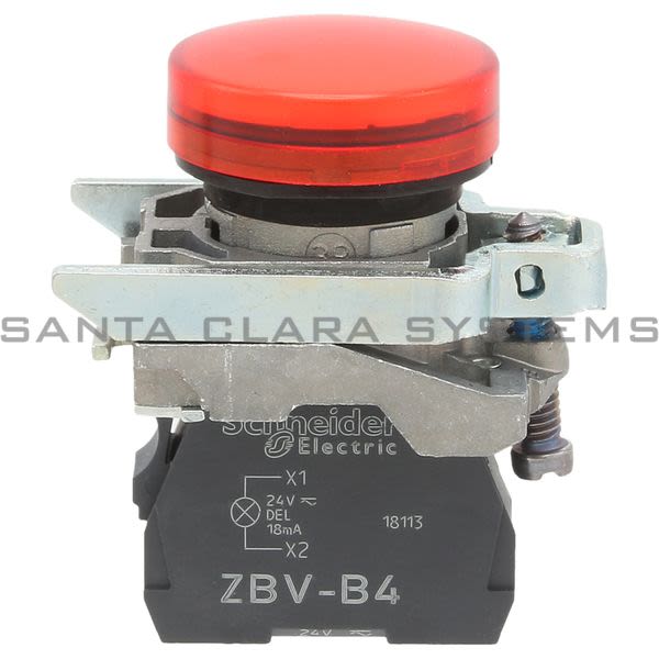 Telemecanique XB4BVB4 Red Complete Pilot Light Product Image