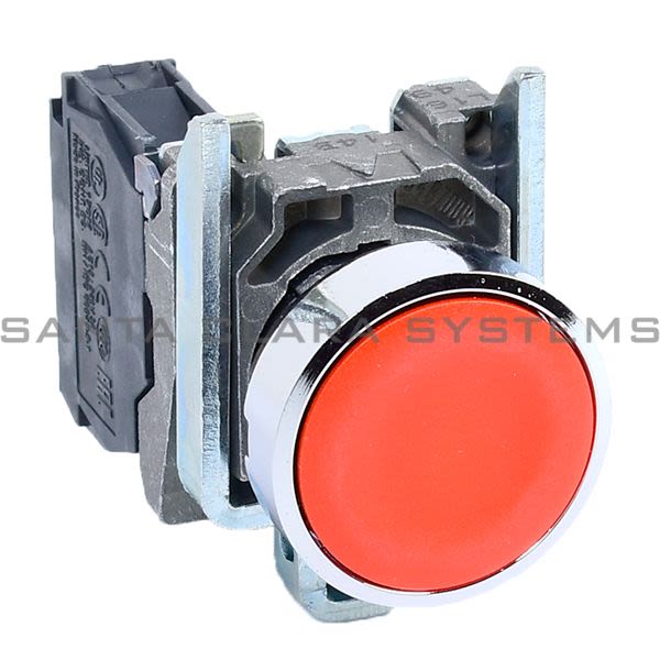 Telemecanique XB4BA42 red flush complete pushbutton Ø22 spring return 1NC &quot;unmarked&quot; Product Image