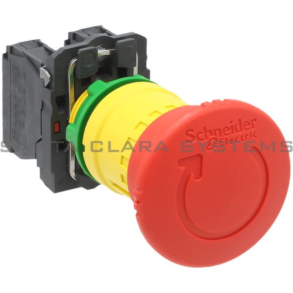 Telemecanique XB5AS8445 red Ø40 Emergency stop, switching off Ø22 trigger latching turn release 1NO+1NC Product Image