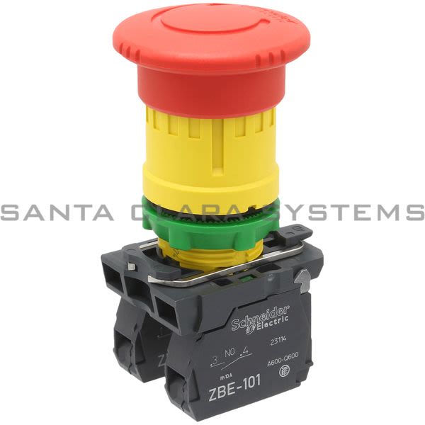 Telemecanique XB5AS8445 red Ø40 Emergency stop, switching off Ø22 trigger latching turn release 1NO+1NC Product Image