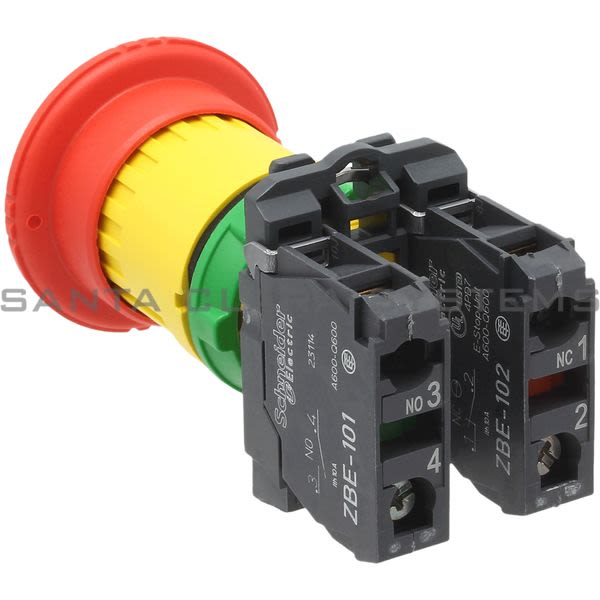 Telemecanique XB5AS8445 red Ø40 Emergency stop, switching off Ø22 trigger latching turn release 1NO+1NC Product Image