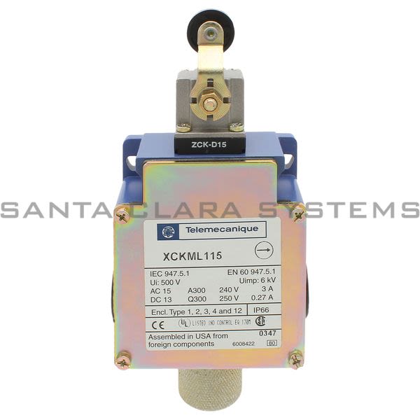 Telemecanique XCKML115 limit switch XCKML - thermoplastic roller lever - 2x(1NC+1NO) - snap - Pg13 Product Image