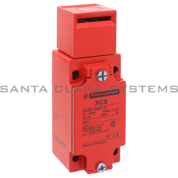 Telemecanique XCS A703  metal safety switch XCSA - 2 NC + 1 NO - slow break - 1 entry tapped 1/2" NPT Product Image