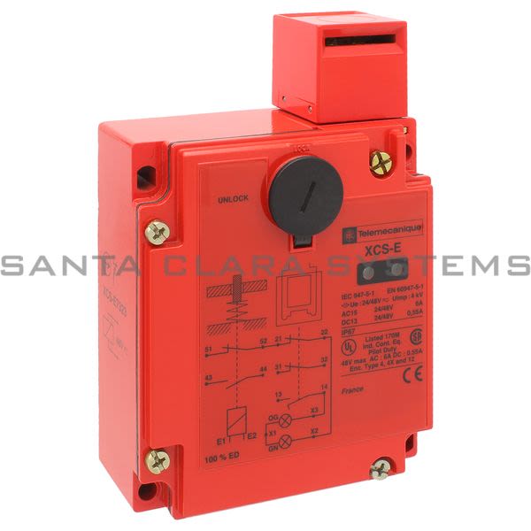 Telemecanique XCSE7323 metal safety switch XCSE - 2NC+1NO - slow break- 2 entries tapped 1/2&quot; NPT- 48V Product Image