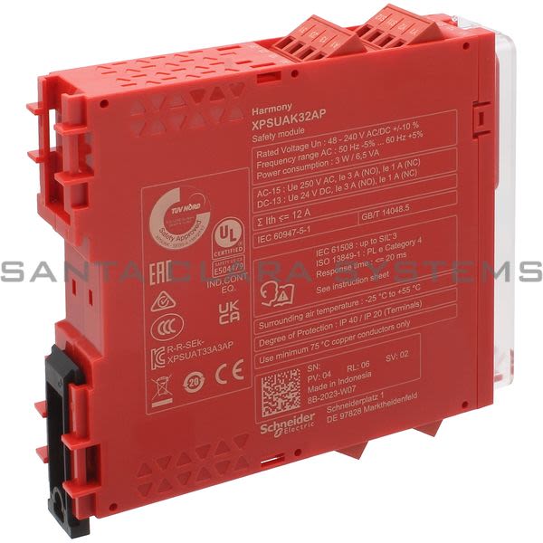 Telemecanique XPSUAK32AP Module XPSAK - Emergency stop - 120 V AC Product Image