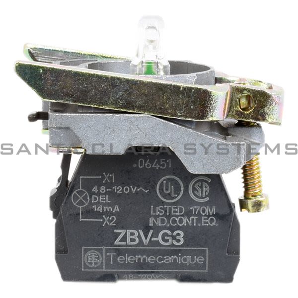 Telemecanique ZB4BVG3 Body Complete Screw Clamp Conn Integral LED for P/Lgt Product Image