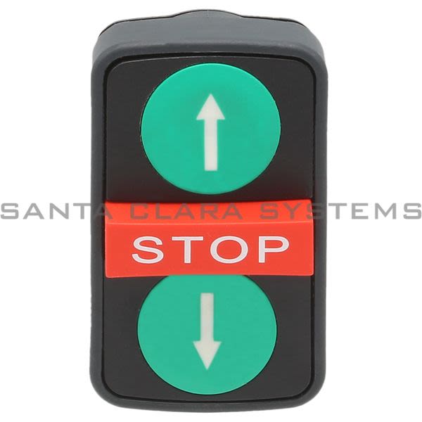 Telemecanique ZB5AA73134 Green flush/red projecting/green flush triple-headed pushbutton Product Image