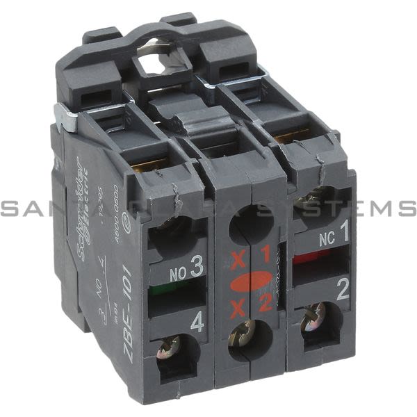 Telemecanique ZB5AW0G45 red light block with body/fixing collar with integral LED 110...120V 1NO+1NC Product Image