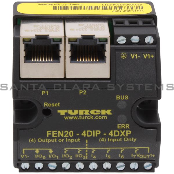 Turck FEN20-4DIP-4DXP Compact IP20 Multiprotocol Ethernet I/O Station

 Product Image