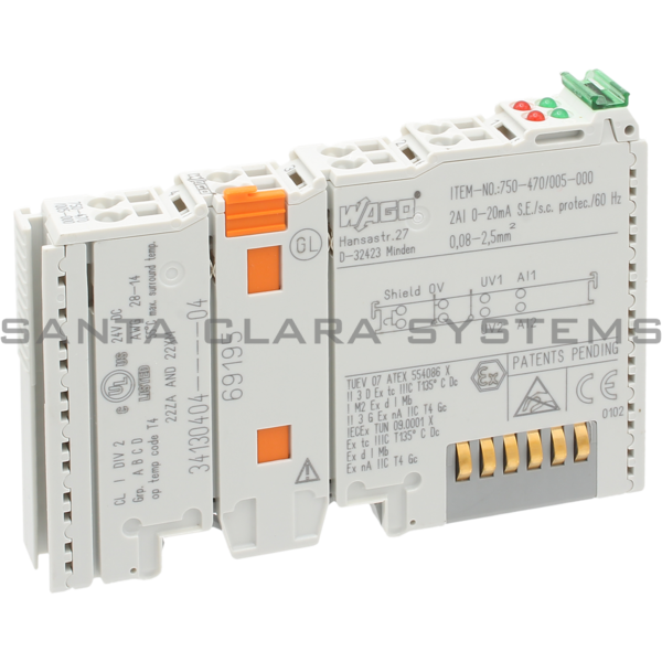 Wago 750-470/005-000  2-Channel Analog Input Module Product Image